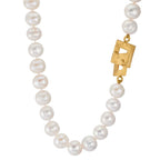 Collier Sølv gul forgyldt Ferskvands kulturperle 11-11.5 mm 50 cm
