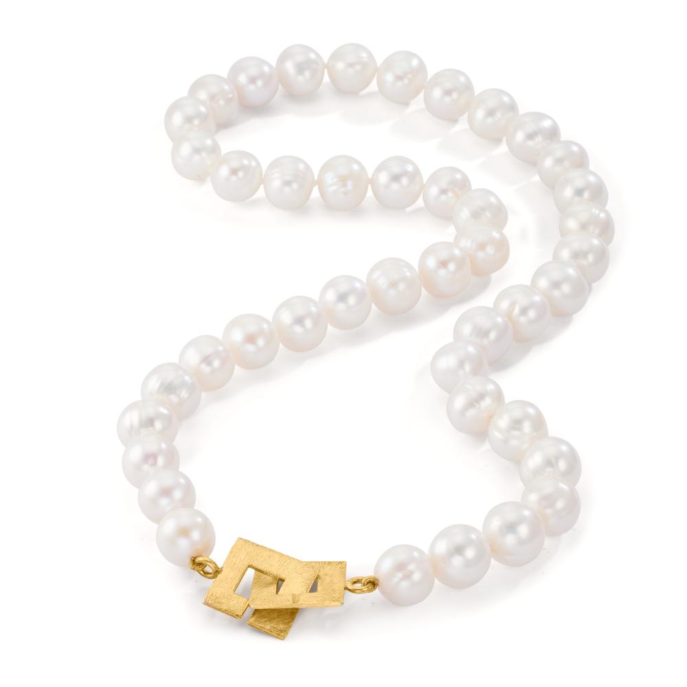 Collier Sølv gul forgyldt Ferskvands kulturperle 11-11.5 mm 50 cm