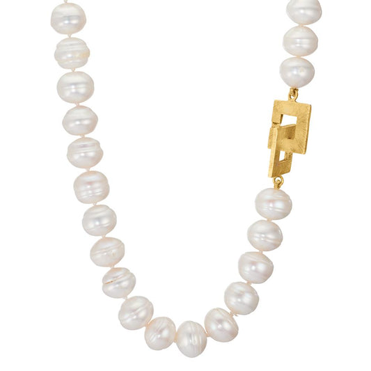 Collier Sølv Ferskvands kulturperle 10-10.5 mm 52 cm