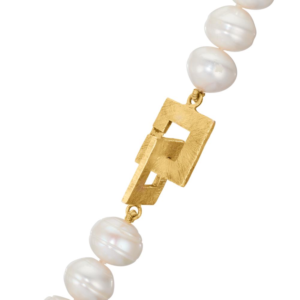 Collier Sølv Ferskvands kulturperle 10-10.5 mm 52 cm