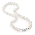 Collier Sølv Ferskvands kulturperle, 10.5 mm 49 cm