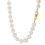 Collier Sølv gul forgyldt Ferskvands kulturperle, 11 mm 46 cm