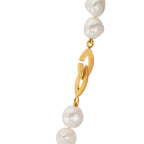 Collier Sølv gul forgyldt Ferskvands kulturperle, 11 mm 46 cm