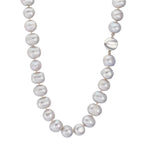 Collier 750/18K hvidguld Ferskvands kulturperle grå 10.5-11 mm 42 cm
