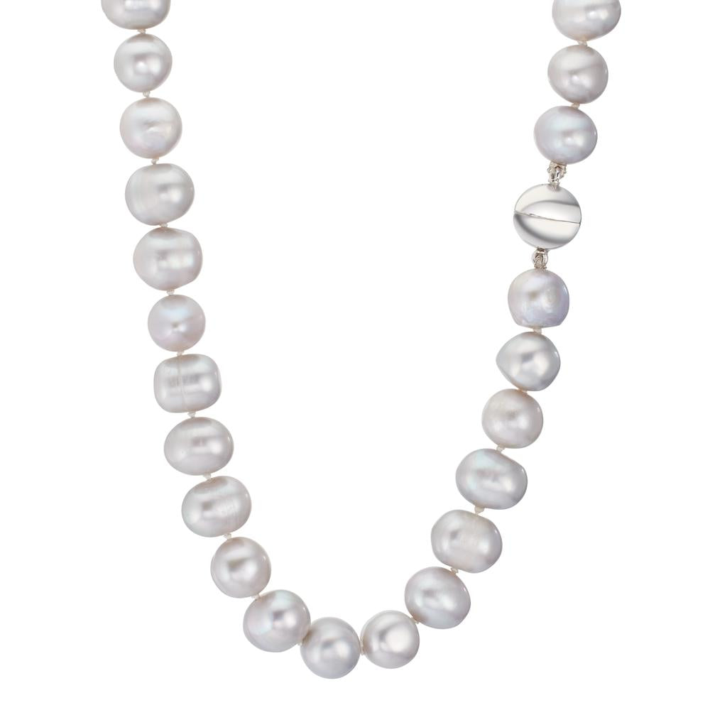 Collier 750/18K hvidguld Ferskvands kulturperle grå 10.5-11 mm 42 cm