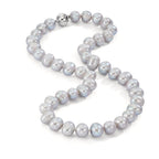 Collier 750/18K hvidguld Ferskvands kulturperle grå 10.5-11 mm 42 cm