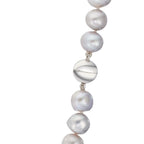 Collier 750/18K hvidguld Ferskvands kulturperle grå 10.5-11 mm 42 cm