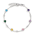 Armbånd Sølv Zirconia farverig , 11 Sten rhodineret