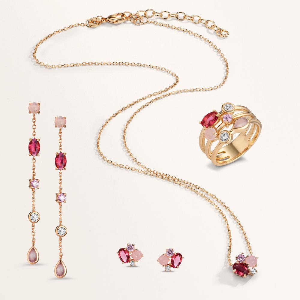 Collier Bronze Zirconia 4 Sten forgyldt 40-45 cm