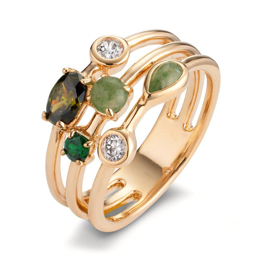 Ringe Bronze Zirconia 6 Sten forgyldt 5 mikron