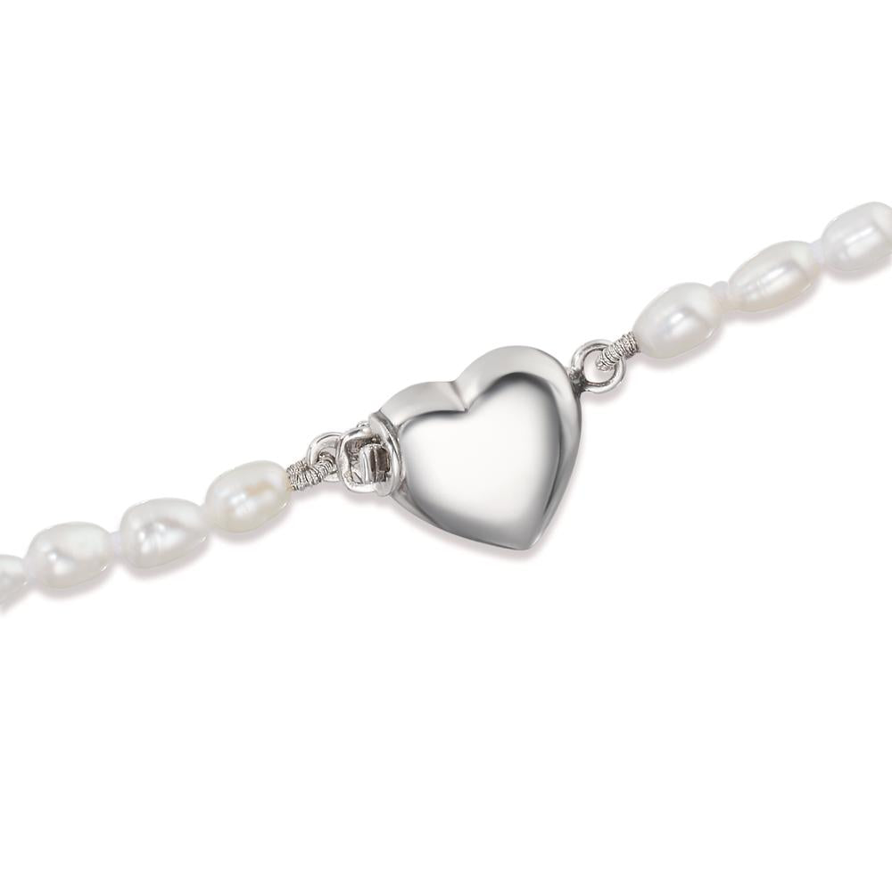 Collier Sølv Ferskvands kulturperle 3-3.5 mm Hjerte 43 cm