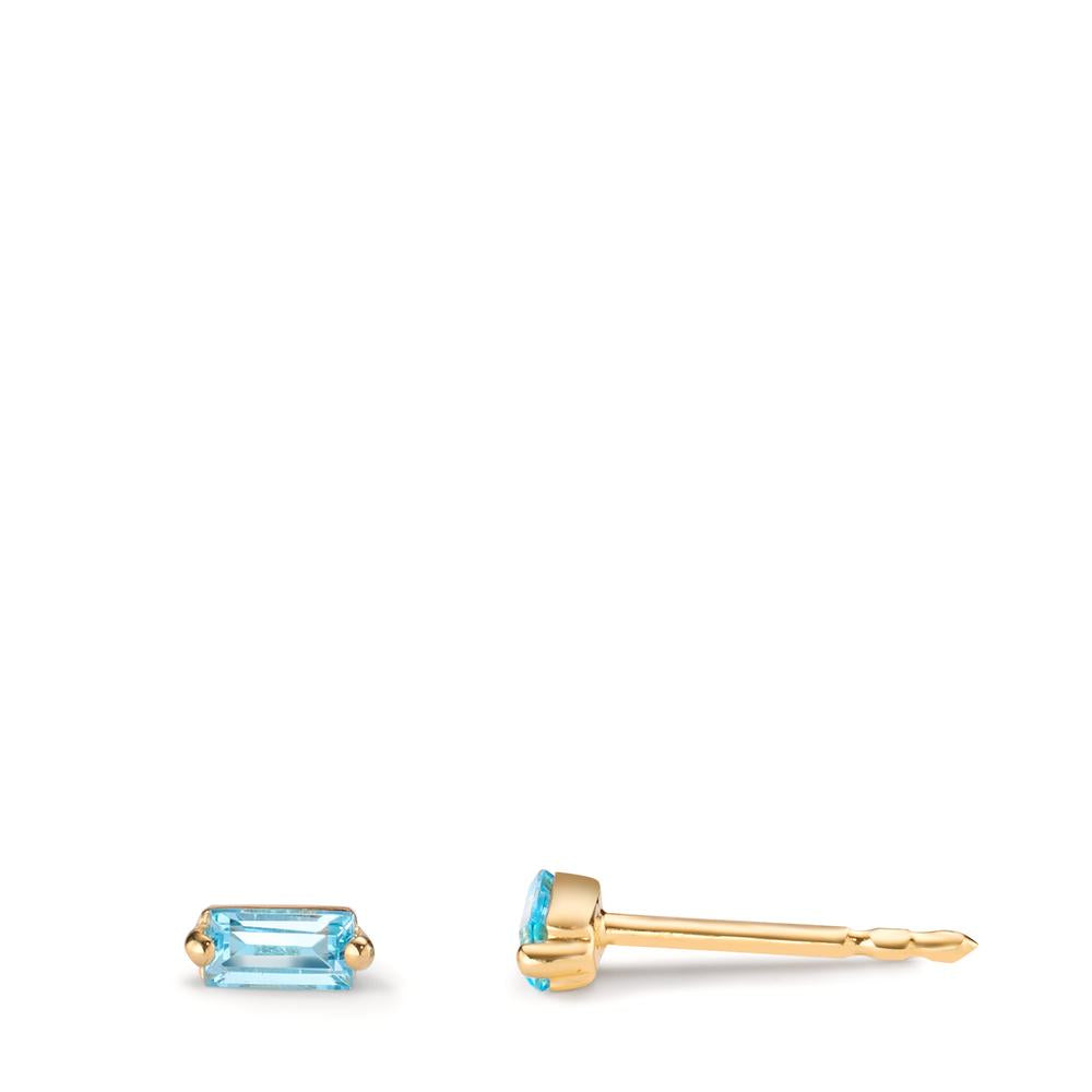 Ørestikker 585/14K guld Topas blå , 0.30 ct, 2 Sten
