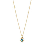 Collier 585/14K guld London Blue Topaz 0.13 ct 39-42 cm