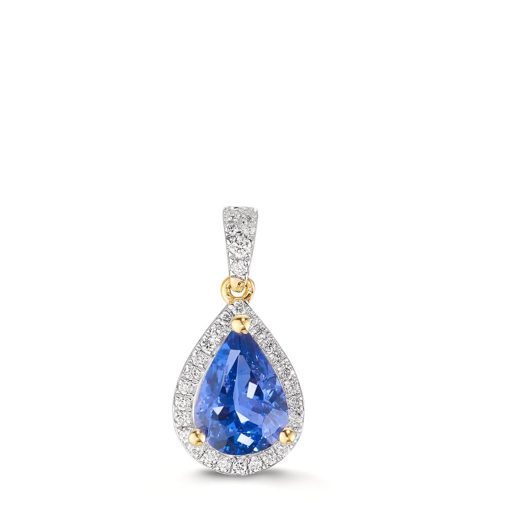 Vedhæng 750/18K guld Tanzanit 1.01 ct, Diamant 0.12 ct, w-si
