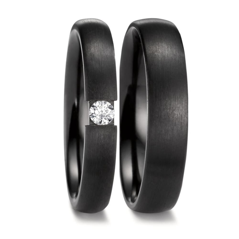 Partnerringe Zirkonium Diamant 0.09 ct, w-si