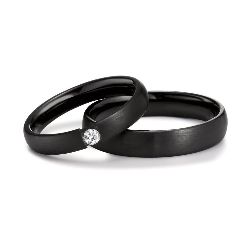 Partnerringe Zirkonium Diamant 0.09 ct, w-si