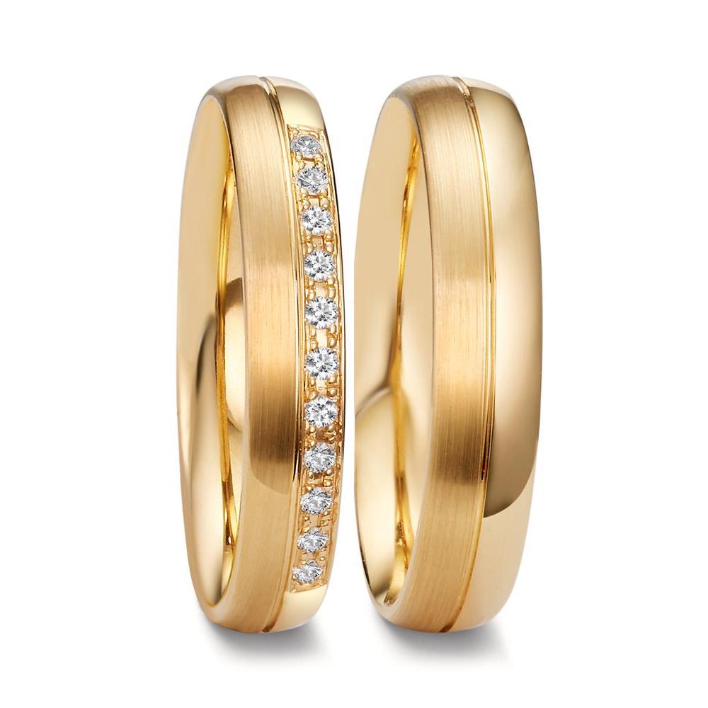 Partnerringe 750/18K guld Diamant 0.055 ct, 11 Sten , tw-vsi