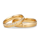 Partnerringe 750/18K guld Diamant 0.055 ct, 11 Sten , tw-vsi