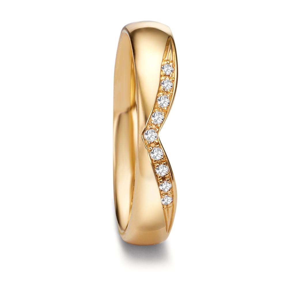 Partnerringe 750/18K guld Diamant 0.045 ct, 9 Sten , tw-vsi