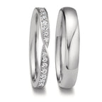 Partnerringe 750/18K hvidguld