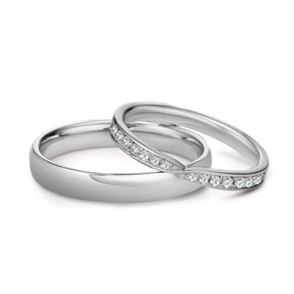 Partnerringe 750/18K hvidguld Diamant 0.226 ct, 18 Sten , tw-vsi