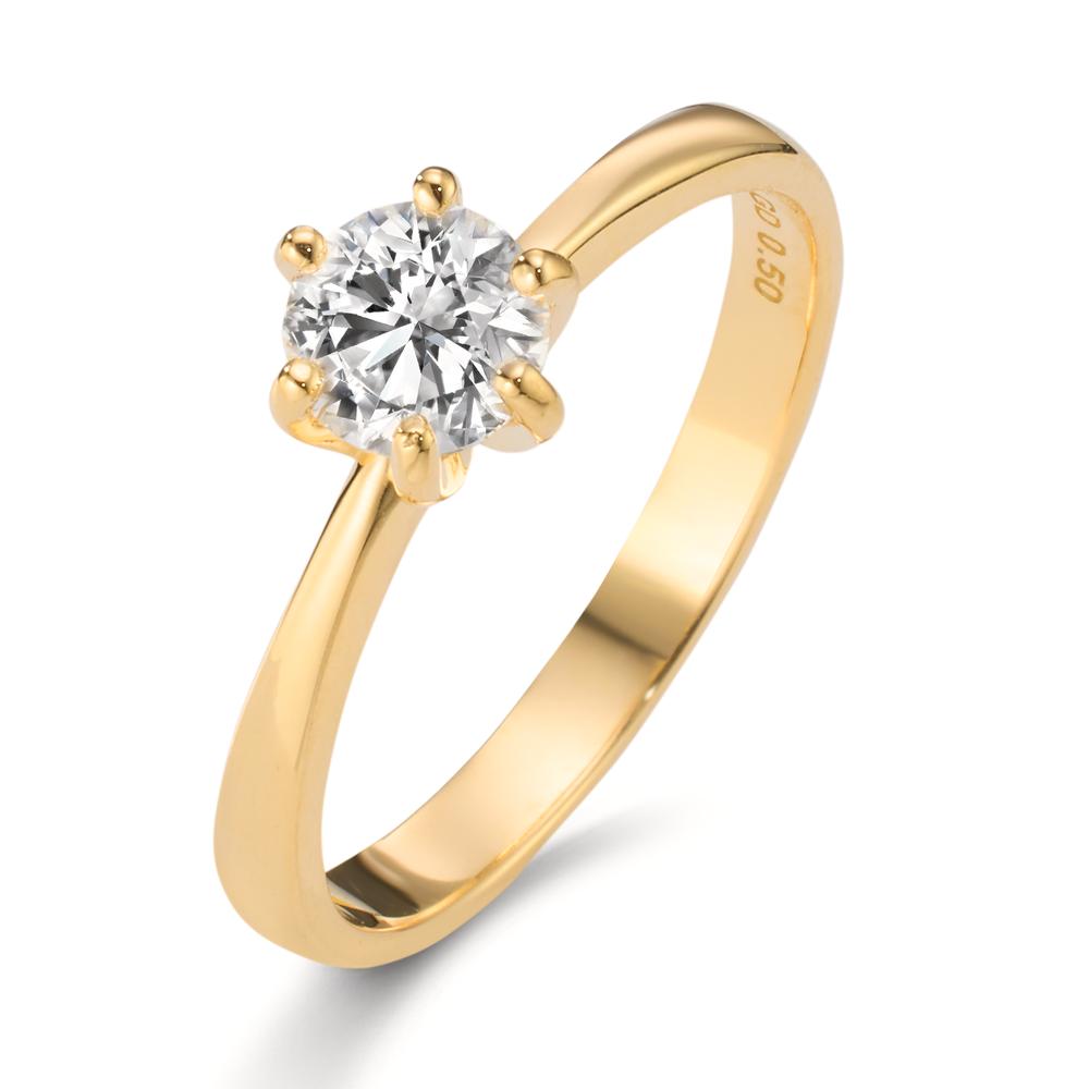Solitaire ring 750/18K guld Diamond Lab dyrket 0.50 ct, w-si