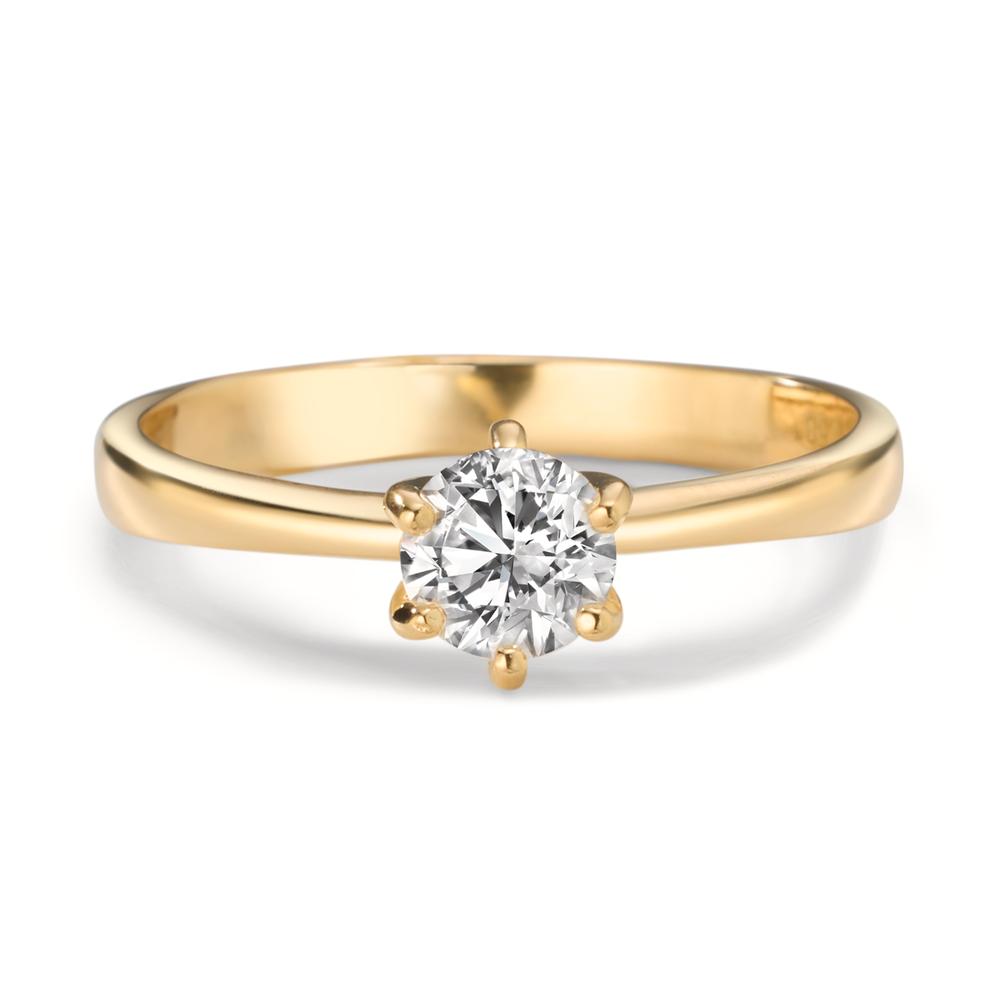 Solitaire ring 750/18K guld Diamond Lab dyrket 0.40 ct, w-si