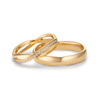Partnerringe 750/18K guld Diamant 0.095 ct, 19 Sten , w-vsi
