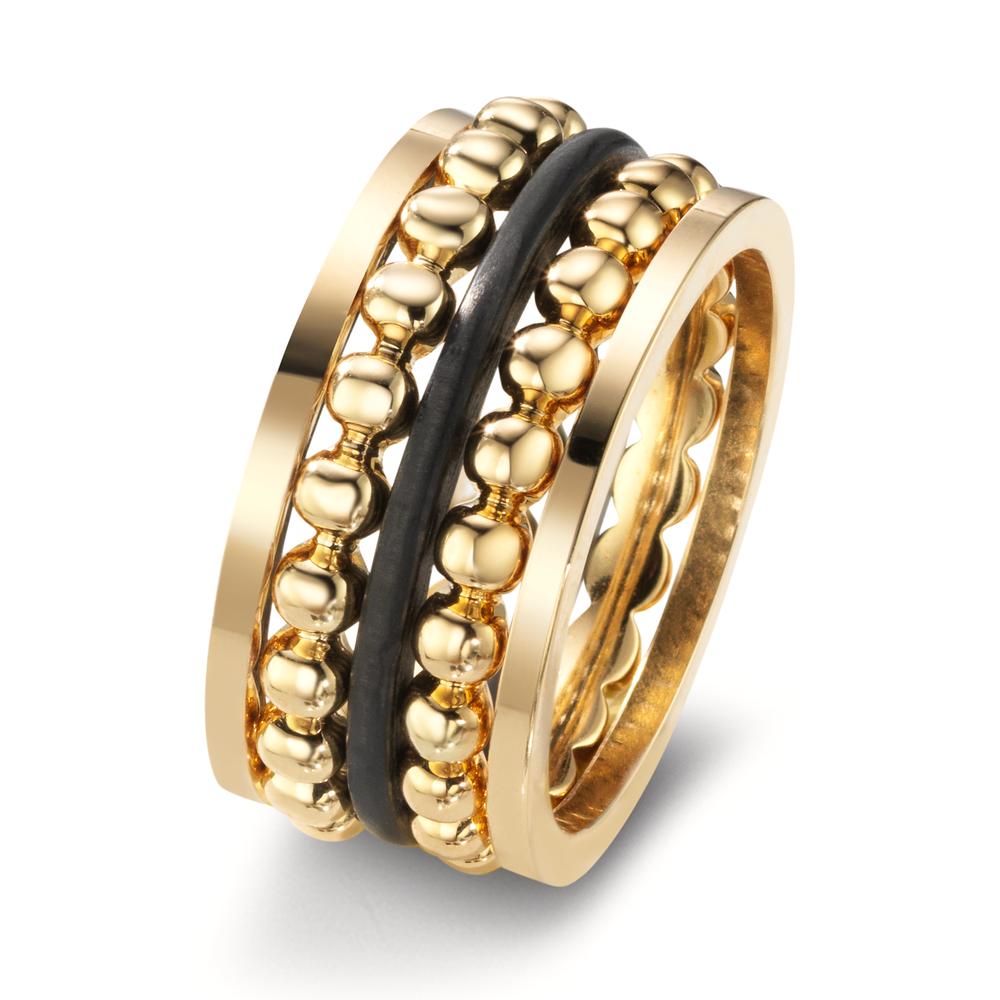 Ring sæt 750/18K guld, Kulstof