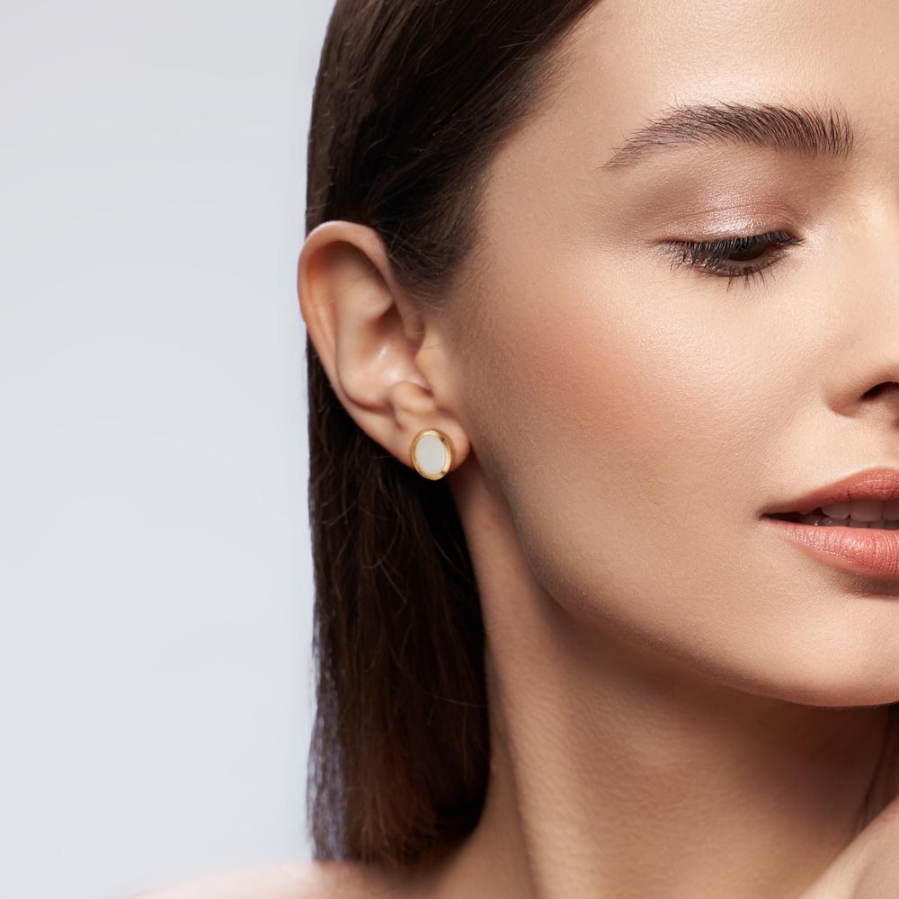 Ørestikker 750/18K guld Opal 2 Sten