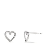 Ørestikker 750/18K hvidguld Diamant 0.045 ct, 18 Sten , w-si Hjerte Ø7 mm