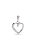 Vedhæng 750/18K hvidguld Diamant 0.05 ct, 9 Sten , w-si Hjerte Ø9.5 mm