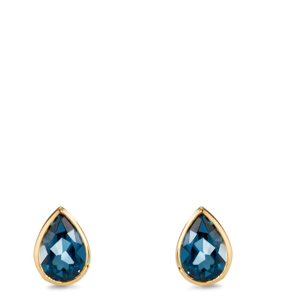Ørestikker 750/18K guld London Blue Topaz 2 Sten