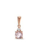 Vedhæng 750/18K rødguld Morganit lyserød, Diamant 0.03 ct, w-si