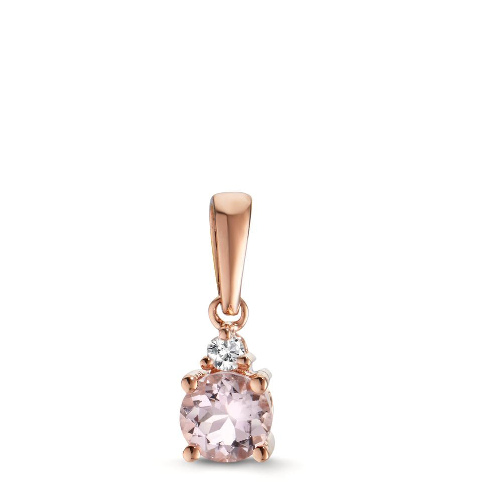 Vedhæng 750/18K rødguld Morganit lyserød, Diamant 0.03 ct, w-si
