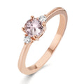 Ringe 750/18K rødguld Morganit lyserød, Diamant 0.065 ct, 2 Sten , w-si