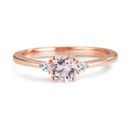 Ringe 750/18K rødguld Morganit lyserød, Diamant 0.065 ct, 2 Sten , w-si
