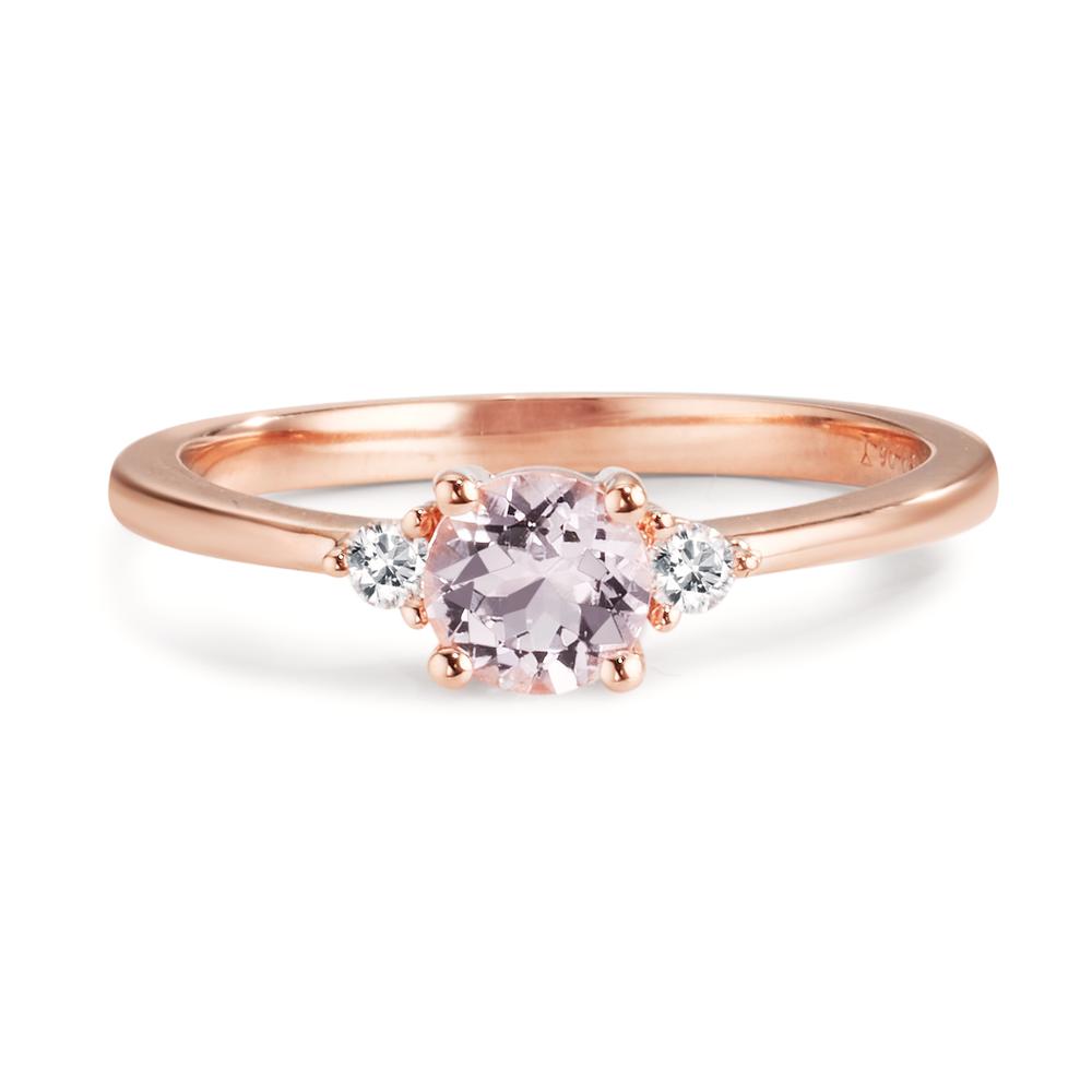 Ringe 750/18K rødguld Morganit lyserød, Diamant 0.065 ct, 2 Sten , w-si