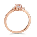 Ringe 750/18K rødguld Morganit lyserød, Diamant 0.065 ct, 2 Sten , w-si