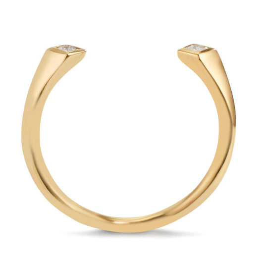 Ringe 750/18K guld Diamant 0.07 ct, 2 Sten , [Carrée], w-si
