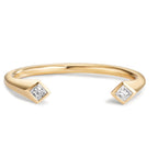 Ringe 750/18K guld Diamant 0.07 ct, 2 Sten , [Carrée], w-si