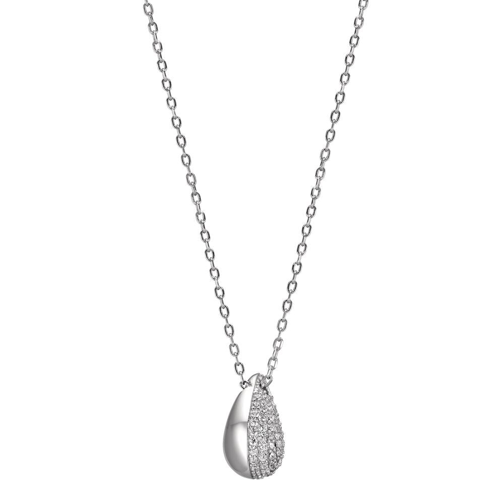 Collier Sølv Zirconia rhodineret 40-45 cm
