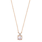Collier Sølv Zirconia rose forgyldt Perlemor 40-45 cm