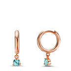 Click kreoler Sølv Zirconia aqua rose forgyldt