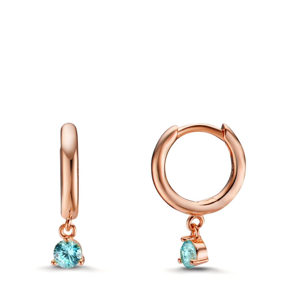 Click kreoler Sølv Zirconia aqua rose forgyldt