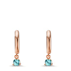 Click kreoler Sølv Zirconia aqua rose forgyldt