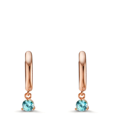 Click kreoler Sølv Zirconia aqua rose forgyldt