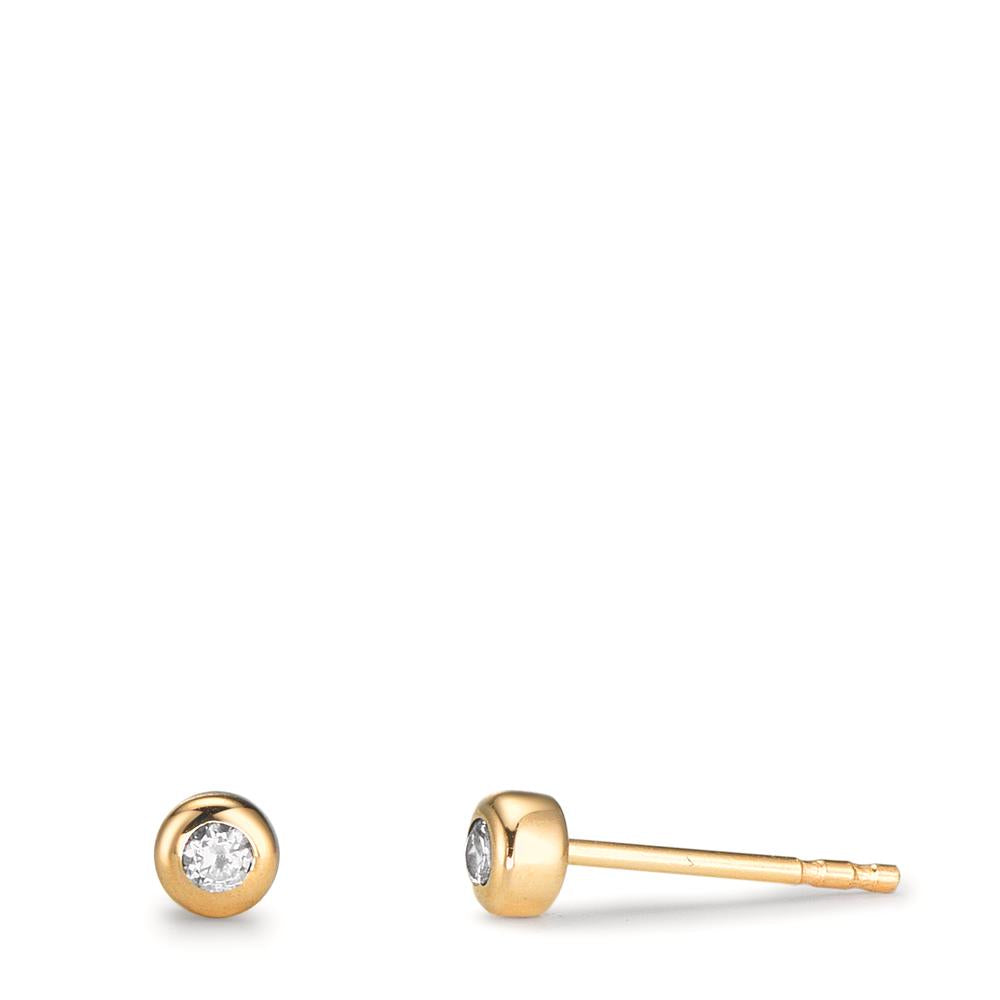Ørestikker 375/9K guld Zirconia 2 Sten Ø3.5 mm
