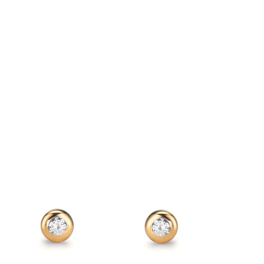 Ørestikker 375/9K guld Zirconia 2 Sten Ø3.5 mm