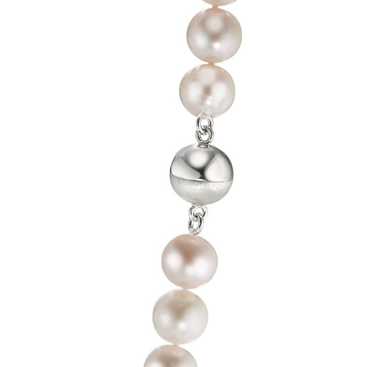 Collier Sølv rhodineret Ferskvands kulturperle, 8.5 mm 50 cm